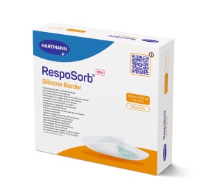 RespoSorb Sil Border 17,5 x 17,5cm - Pansament absorbant cu interfata de silicon, cu margini autoadezive (corp absorbant = 11,5x11,5cm) - 10 buc/cutie
