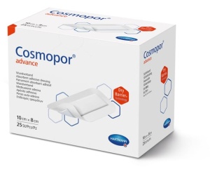 Cosmopor Advance 20 x 10cm - Plasture steril pentru fixare cu corp absorbant 16 x 5,5 cm - 25 buc/cutie