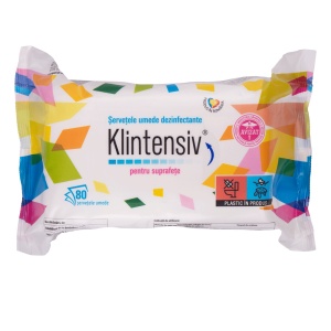 KLINTENSIV® - Servetele umede dezinfectante pentru suprafete, 80 buc.