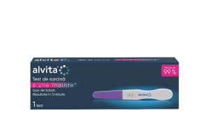 Alvita Test de sarcină detectare 6 zile, 1 test, Ultra-sensibil