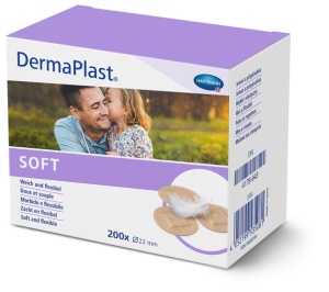 DermaPlast Soft injection diam. 22mm - Plasturi post injectie rotunzi, diam. 2 cm - 200 buc/cutie
