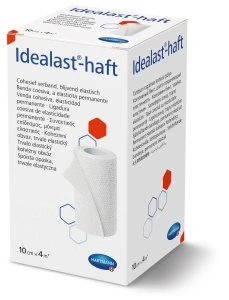 Idealast-haft 10cm x 4m - Faşă elastică autoadeziva pentru compresie moderata, culoare albă - 1 buc/cutie