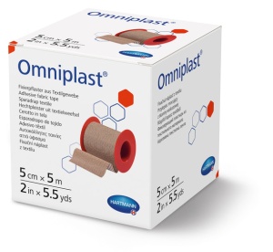 Omniplast 5cm x 5m - Plasture pentru fixare pe suport textil - 1 buc/cutie