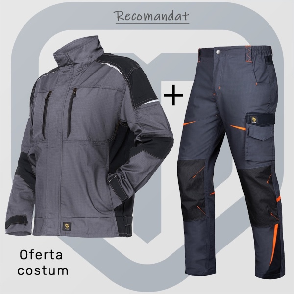 Costum de lucru Rip Stop: Pantaloni elastici si Jacheta