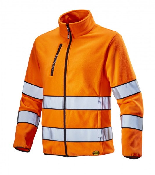 Hanorac reflectorizant Pile HV portocaliu fluo cu fermoar
