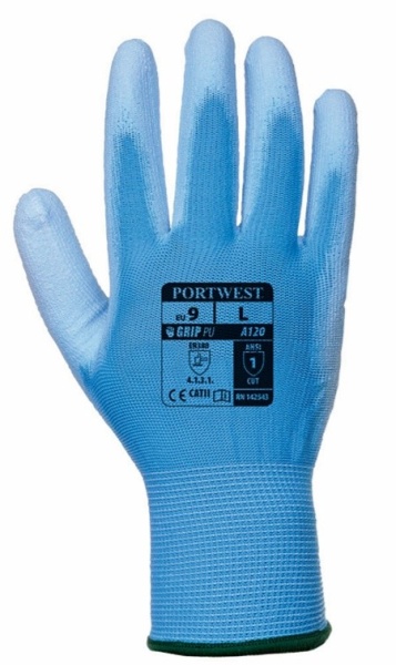 Manusi protectie nailon imersate poliuretan albastru subtiri