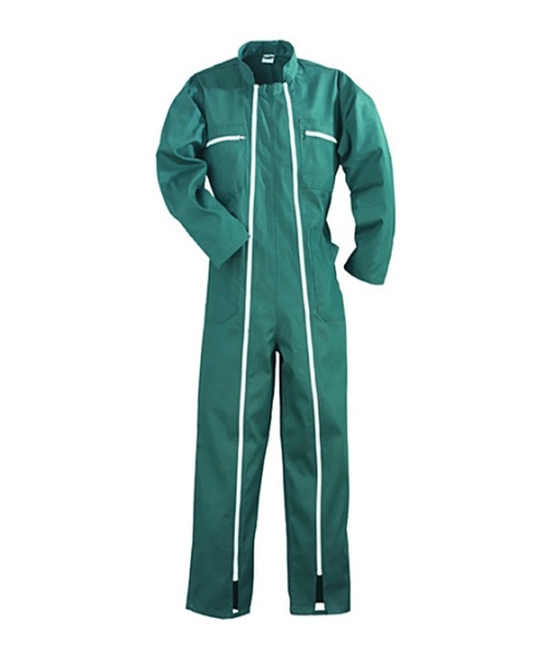 Combinezon de lucru cu 2 fermoare verde
