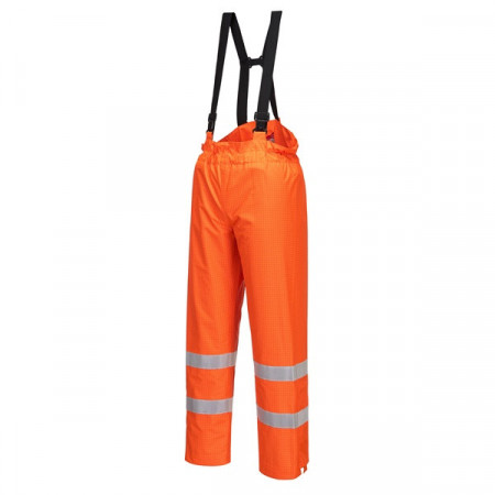 Pantaloni reflectorizanti de iarna, captusiti portocaliu fluo, ignifugi, antistatici