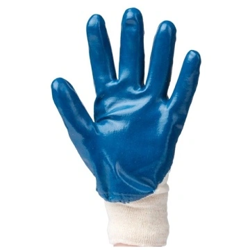 Manusi protectie din bumbac imersate in nitril albastru
