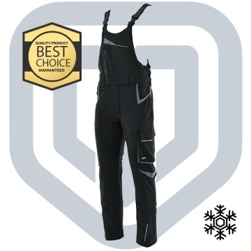 Salopeta de lucru iarna Softshell cu captuseala | gri-negru