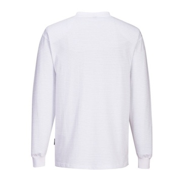 Tricou antistatic ESD confortabil, alb cu maneca lunga Portwest - Img 2