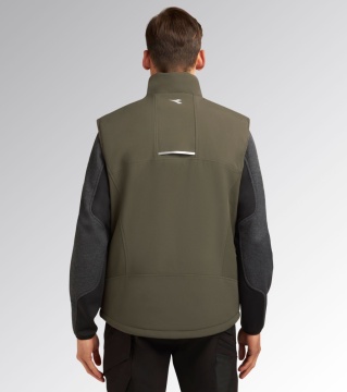Vestă softshell rezistentă la vânt și apă, cu căptușeală ușoară Diadora Freedom, verde military - Img 3