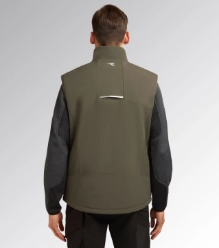 Vestă softshell rezistentă la vânt și apă, cu căptușeală ușoară Diadora Freedom, verde military - Img 3