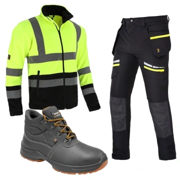 Costum lucru complet Pantaloni elastici, Hanorac fleece si Bocanci S3