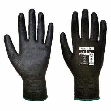 Manusi protectie nailon imersate poliuretan negru subtiri Portwest