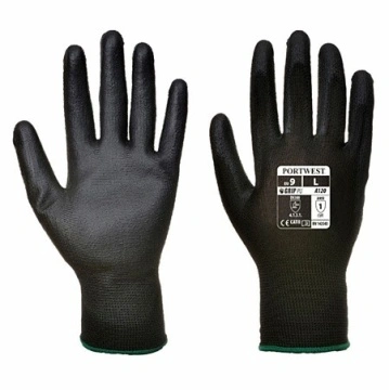 Manusi protectie nailon imersate poliuretan negru subtiri Portwest