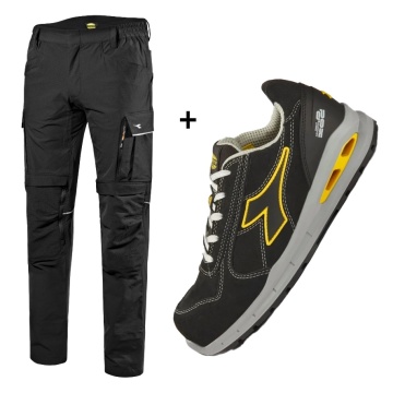 Pachet de lucru Diadora: Adidasi S3 respirabili + Pantaloni elastici