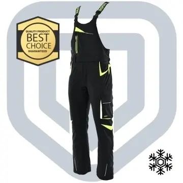 Salopeta iarna Softshell cu captuseala | negru-galben reflectorizant Sara