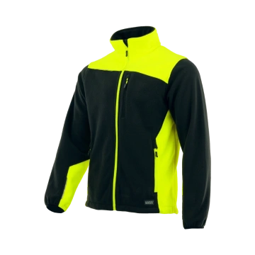 Hanorac fleece confortabil 350 gr Sara, negru + Galben reflectorizant