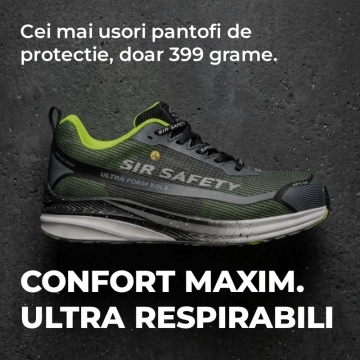 Pantofi de protectie S1P ultra usori, comozi si respirabili Sir Safety, pentru vara - Img 6