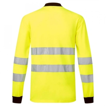 Tricou polo cu maneca lunga reflectorizant Portwest Hi-Vis PW2 - Img 2