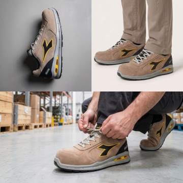 Adidasi de protectie cu bombeu metalic Diadora S3 din piele, ultra respirabili - Img 2