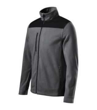 Jacheta fleece de iarna contrast gri metalic