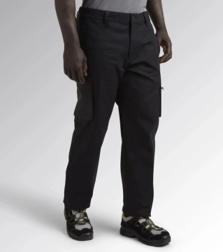 Lichidare: Ultima bucata, Pantaloni talie bumbac Stretch Cargo negru