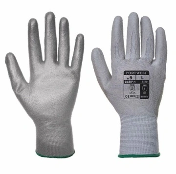 Manusi protectie nailon imersate poliuretan gri subtiri Portwest