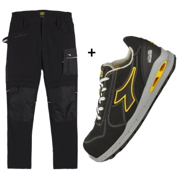 Pachet de lucru Diadora Sport: Adidasi S3 respirabili + Pantaloni elastici si rezistenti