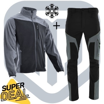 Pachet de lucru iarna: Polar gros si Pantaloni de iarna Softshell