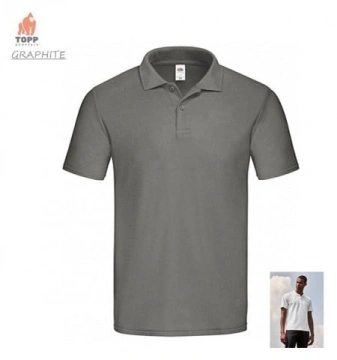 Tricou polo cu guler gri