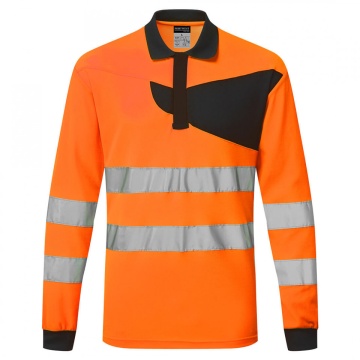 Tricou polo cu maneca lunga reflectorizant Portwest Hi-Vis PW2 - Img 3