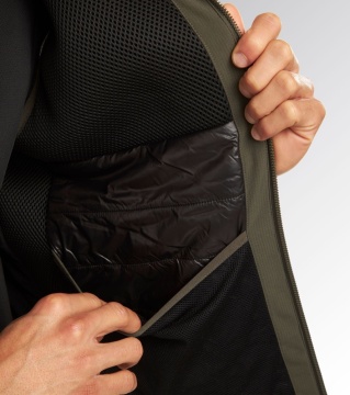 Vestă softshell rezistentă la vânt și apă, cu căptușeală ușoară Diadora Freedom, verde military - Img 4