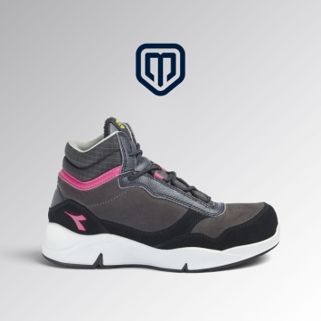 Bocanci protecție dama Diadora Athena Mid S3L FO SR ESD cu logo