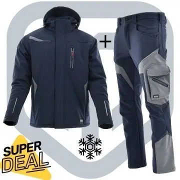 Costum de lucru iarna Sara: Geaca căptușita si Pantaloni Softshell