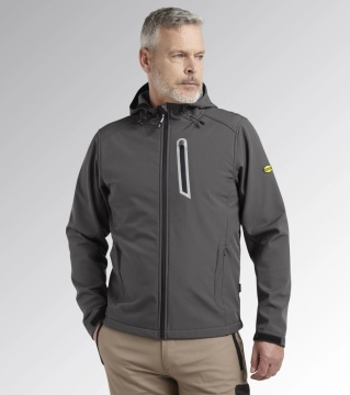Jacheta softshell Sail gri cu gluga reglabila Diadora Utility