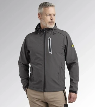 Jacheta softshell Sail gri cu gluga reglabila Diadora Utility