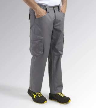 Lichidare: Ultima bucata, Pantaloni lucru talie Cargo confortabili gri deschis Diadora Utility