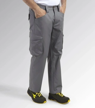 Lichidare: Ultima bucata, Pantaloni lucru talie Cargo confortabili gri deschis Diadora Utility