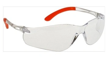Ochelari protectie Pan Wiew usori, policarbonat incolor cu brate portocalii Portwest