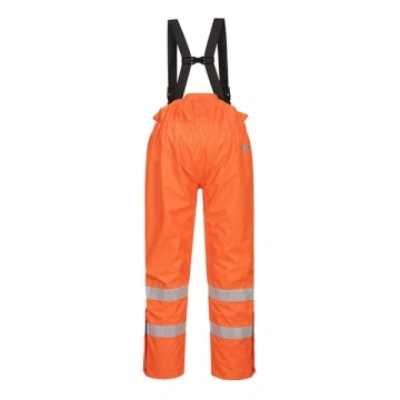 Pantaloni reflectorizanti de ploaie, captusiti, antistatic si ignifug portocaliu fluorescent Portwest - Img 2