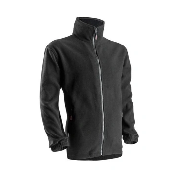 Pulover fleece cu fermoar gri, negru