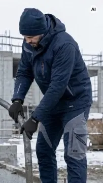 Costum de lucru iarna Sara: Geaca căptușita si Pantaloni Softshell  - Img 6