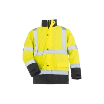 Geaca de iarna galben fluorescent cu dungi reflectorizante 3M Roadway