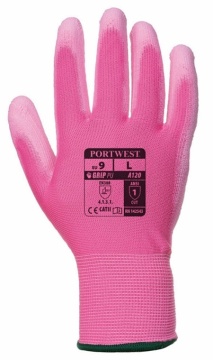 Manusi protectie nailon subtiri imersate poliuretan roz Portwest