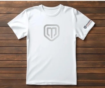 Tricou Magma personalizat alb cu logo Reflectorizant