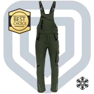 Ultima bucata - Salopeta de lucru iarna Softshell cu captuseala | verde-negru