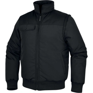 Geaca Bomber calduroasa cu maneci detasabile Delta Plus | Gri-Negru
