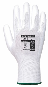 Manusi protectie nailon subtiri imersate poliuretan alb Portwest